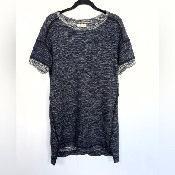 Madewell Navy Knit Short Sleeve Sweater Mini Dress 100% Cotton Women’s Medium - Picture 4 of 12